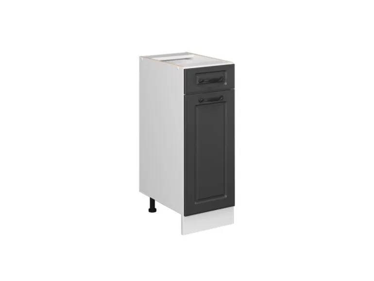 Vicco Küchenunterschrank R-Line Anthrazit Landhaus/Weiß 30 cm ohne Arbeitsplatte