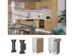 Vicco Küchenunterschrank R-Line Schubladenschrank für die Küche Artisan-Eiche/Weiß 40 cm AP Eiche