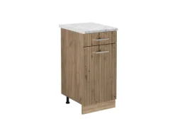 Vicco Küchenunterschrank R-Line Artisan-Eiche/Goldkraft Eiche 40 cm AP Marmor mit Goldkraft Eiche Korpus