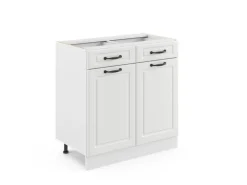 Vicco Küchenunterschrank R-Line Weiß Landhaus/Weiß 80 cm ohne Arbeitsplatte