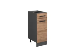 Vicco Küchenunterschrank R-Line Goldkraft Eiche/Anthrazit 30 cm ohne Arbeitsplatte
