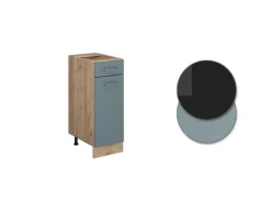 Vicco Küchenunterschrank R-Line Blau-Grau/Goldkraft Eiche 30 cm AP Eiche
