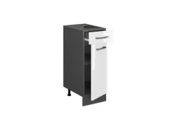 Vicco Küchenunterschrank R-Line Weiß Hochglanz/Anthrazit 30 cm AP Anthrazit