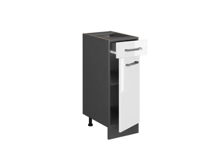 Vicco Küchenunterschrank R-Line Weiß Hochglanz/Anthrazit 30 cm AP Anthrazit