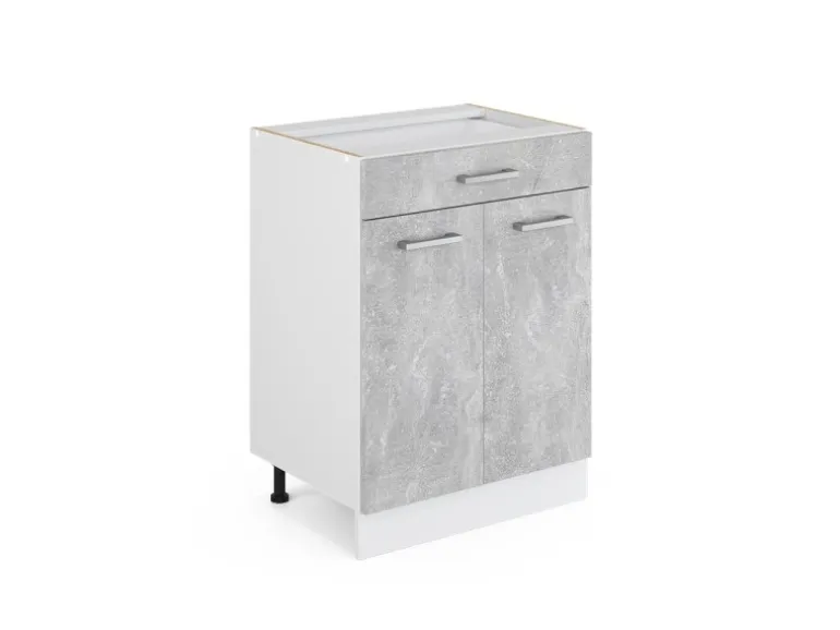Vicco Küchenunterschrank R-Line Beton 60 cm mit Schublade ohne Arbeitsplatte