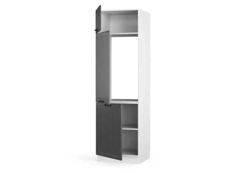 Vicco Kühlumbauschrank Fame-Line Hochschrank für die Küche Anthrazit/Weiß 60 cm