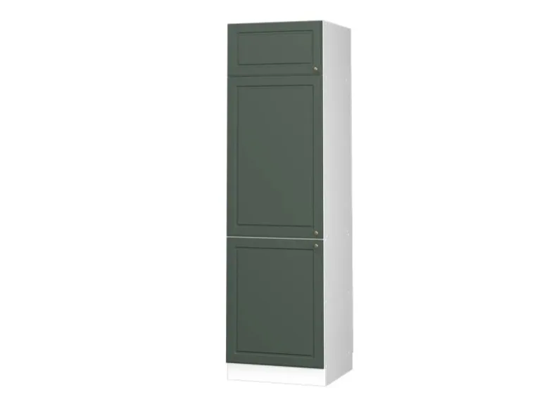 Vicco Kühlumbauschrank Fame-Line Hochschrank für die Küche Grün-Gold Landhaus/Weiß 60 cm