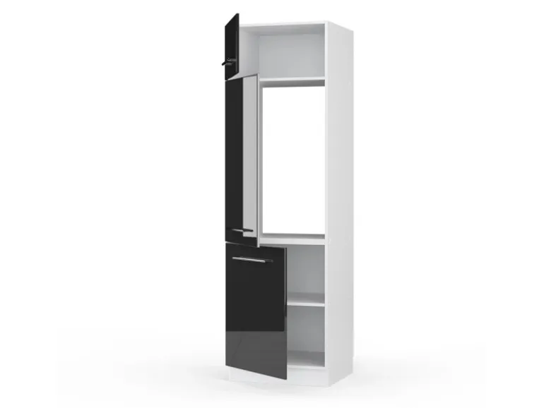 Vicco Kühlumbauschrank Fame-Line Hochschrank für die Küche Anthrazit Hochglanz/Weiß 60 cm