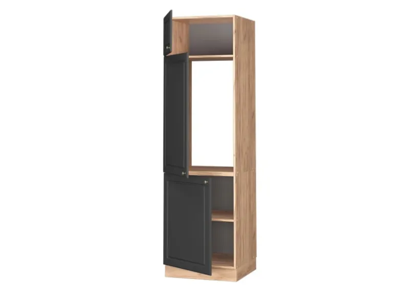 Vicco Kühlumbauschrank Fame-Line Anthrazit-Gold/Goldkraft Eiche 60 cm