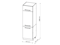 Vicco Kühlumbauschrank Fame-Line Hochschrank für die Küche Weiß Landhaus/Anthrazit 60 cm