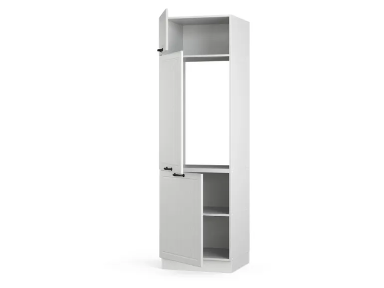 Vicco Kühlumbauschrank Fame-Line Hochschrank für die Küche Weiß Landhaus/Weiß 60 cm