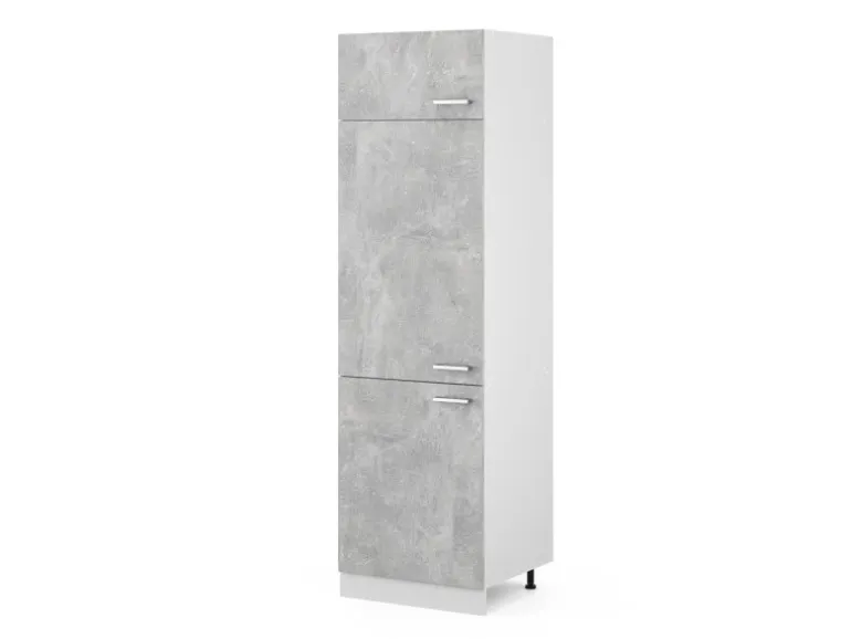 Vicco Kühlumbauschrank R-Line Hochschrank für die Küche Beton/Weiß 60 cm
