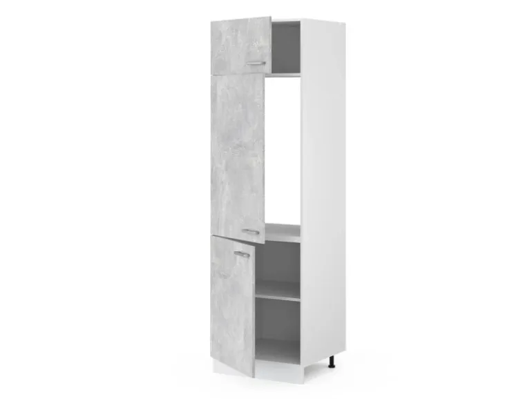 Vicco Kühlumbauschrank R-Line Hochschrank für die Küche Beton/Weiß 60 cm