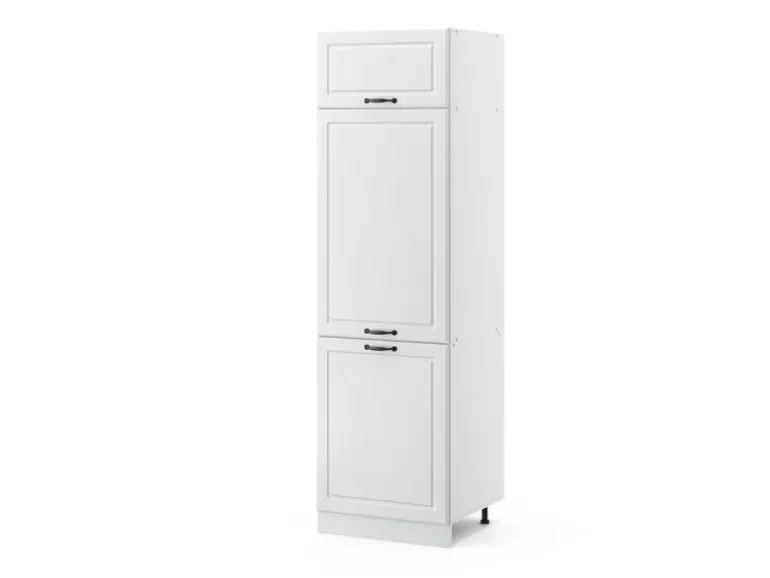 Vicco Kühlumbauschrank R-Line Hochschrank für die Küche Weiß Landhaus/Weiß 60 cm