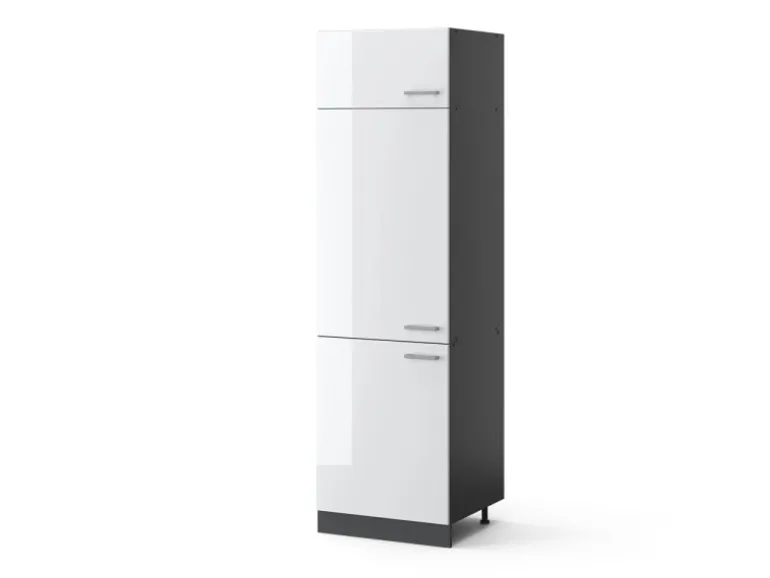 Vicco Kühlumbauschrank R-Line Hochschrank für die Küche Weiß Hochglanz/Anthrazit 60 cm