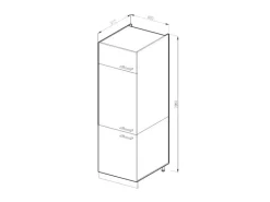 Vicco Kühlumbauschrank R-Line Hochschrank für die Küche Grau/Weiß 60 cm