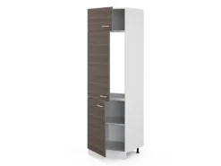 Vicco Kühlumbauschrank R-Line Hochschrank für die Küche Grau/Weiß 60 cm