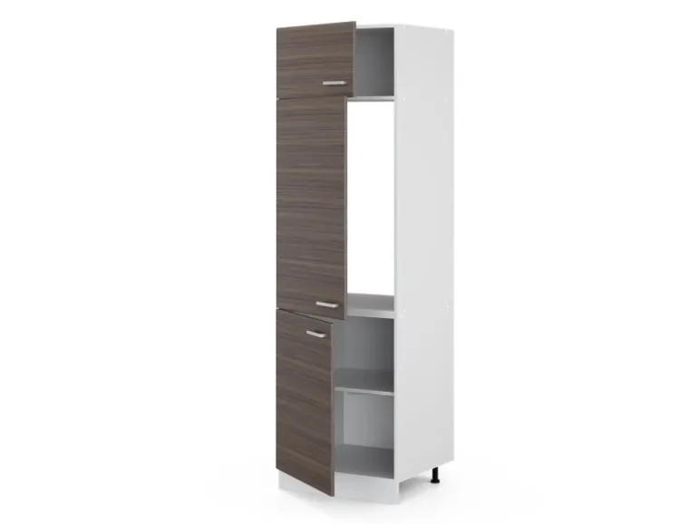 Vicco Kühlumbauschrank R-Line Hochschrank für die Küche Grau/Weiß 60 cm