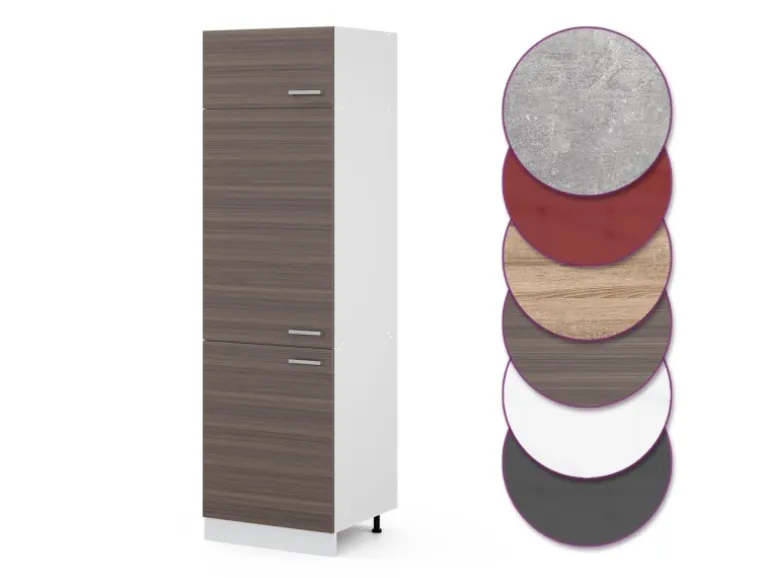 Vicco Kühlumbauschrank R-Line Hochschrank für die Küche Grau/Weiß 60 cm