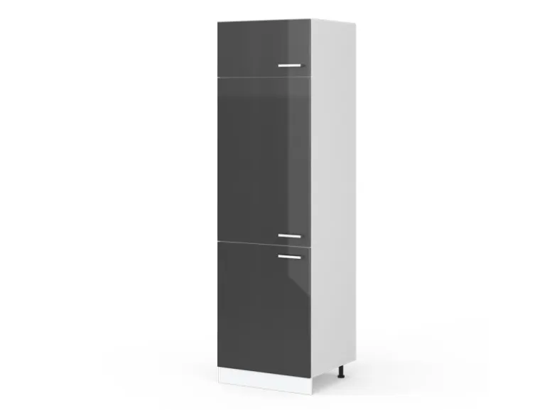 Vicco Kühlumbauschrank R-Line Hochschrank für die Küche Anthrazit Hochglanz/Weiß 60 cm