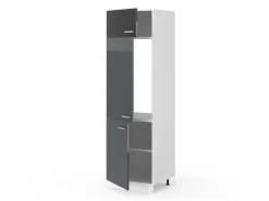 Vicco Kühlumbauschrank R-Line Hochschrank für die Küche Anthrazit Hochglanz/Weiß 60 cm