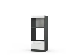 Vicco Mikrowellenschrank Fame-Line Weiß Hochglanz/Anthrazit 60 cm Offen