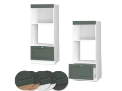 Vicco Mikrowellenschrank Fame-Line Grün-Gold Landhaus/Weiß 60 cm Offen