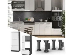 Vicco Mikrowellenschrank Fame-Line Küchenregal für die Mikrowelle Weiß Hochglanz/Anthrazit 60 cm