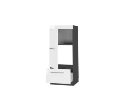 Vicco Mikrowellenschrank Fame-Line Küchenregal für die Mikrowelle Weiß Hochglanz/Anthrazit 60 cm