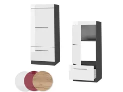 Vicco Mikrowellenschrank Fame-Line Küchenregal für die Mikrowelle Weiß Hochglanz/Anthrazit 60 cm