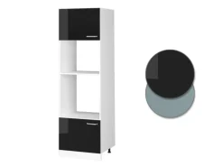 Vicco Mikrowellenschrank R-Line Küchenregal für die Mikrowelle Schwarz Hochglanz/Weiß 60 cm