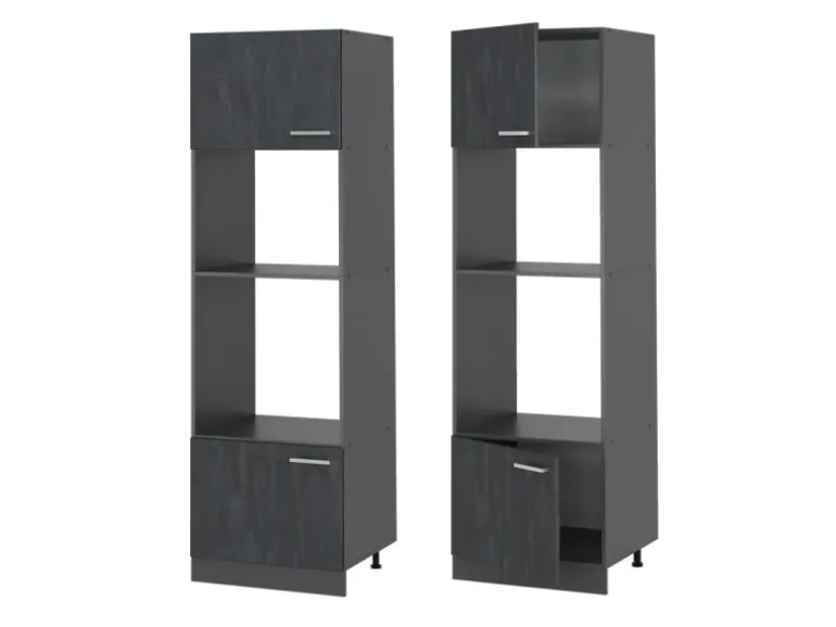 Vicco Mikrowellenschrank R-Line Küchenregal für die Mikrowelle Schwarz Beton/Anthrazit 60 cm