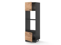 Vicco Mikrowellenschrank R-Line Küchenregal für die Mikrowelle Goldkraft Eiche/Anthrazit 60 cm