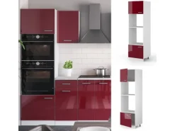 Vicco Mikrowellenschrank R-Line Küchenregal für die Mikrowelle Bordeaux Hochglanz/Weiß 60 cm