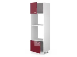 Vicco Mikrowellenschrank R-Line Küchenregal für die Mikrowelle Bordeaux Hochglanz/Weiß 60 cm