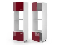 Vicco Mikrowellenschrank R-Line Küchenregal für die Mikrowelle Bordeaux Hochglanz/Weiß 60 cm