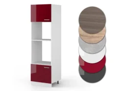 Vicco Mikrowellenschrank R-Line Küchenregal für die Mikrowelle Bordeaux Hochglanz/Weiß 60 cm