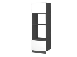 Vicco Mikrowellenschrank R-Line Küchenregal für die Mikrowelle Weiß/Anthrazit 60 cm J-Shape
