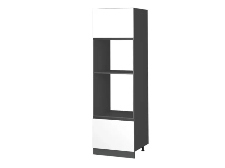 Vicco Mikrowellenschrank R-Line Küchenregal für die Mikrowelle Weiß/Anthrazit 60 cm J-Shape