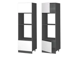Vicco Mikrowellenschrank R-Line Küchenregal für die Mikrowelle Weiß/Anthrazit 60 cm J-Shape