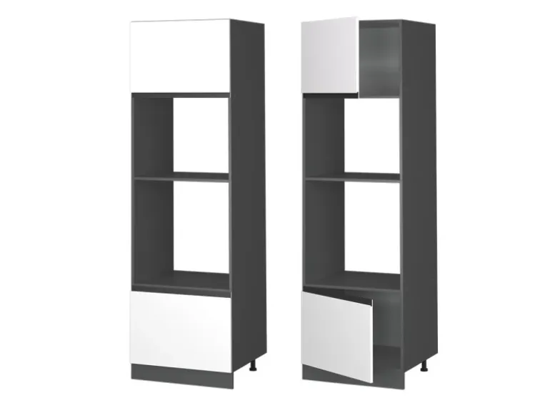 Vicco Mikrowellenschrank R-Line Küchenregal für die Mikrowelle Weiß/Anthrazit 60 cm J-Shape
