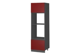 Vicco Mikrowellenschrank R-Line Küchenregal für die Mikrowelle Rot/Anthrazit 60 cm J-Shape