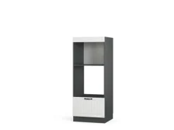 Vicco Mikrowellenschrank Fame-Line Weiß Landhaus/Anthrazit 60 cm Offen