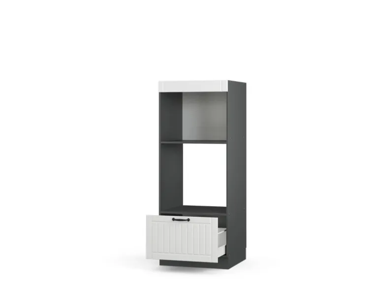 Vicco Mikrowellenschrank Fame-Line Weiß Landhaus/Anthrazit 60 cm Offen