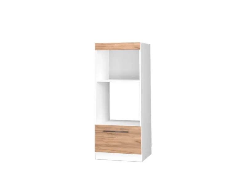 Vicco Mikrowellenschrank Fame-Line Küchenregal für die Mikrowelle Goldkraft Eiche/Weiß 60 cm Offen