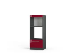 Vicco Mikrowellenschrank Fame-Line Bordeaux Hochglanz/Anthrazit 60 cm Offen