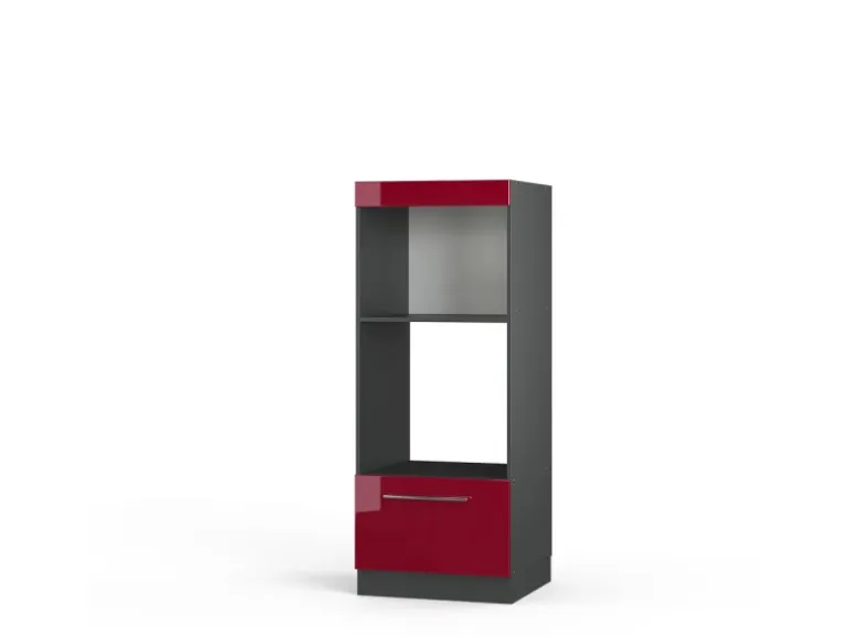 Vicco Mikrowellenschrank Fame-Line Bordeaux Hochglanz/Anthrazit 60 cm Offen
