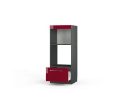 Vicco Mikrowellenschrank Fame-Line Bordeaux Hochglanz/Anthrazit 60 cm Offen