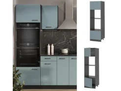 Vicco Mikrowellenschrank R-Line Küchenregal für die Mikrowelle Blau-Grau/Anthrazit 60 cm
