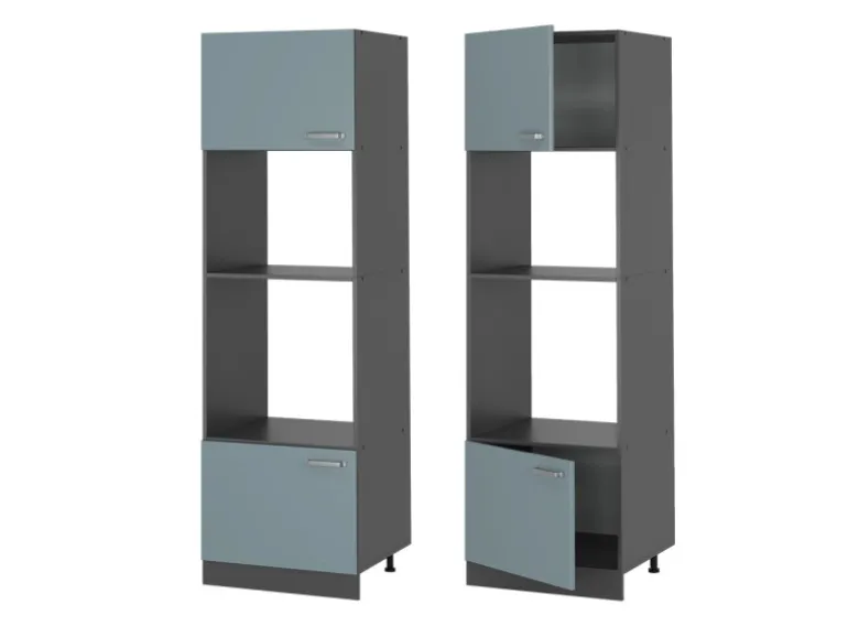 Vicco Mikrowellenschrank R-Line Küchenregal für die Mikrowelle Blau-Grau/Anthrazit 60 cm